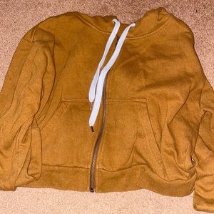 Brown cropped zip up jacket